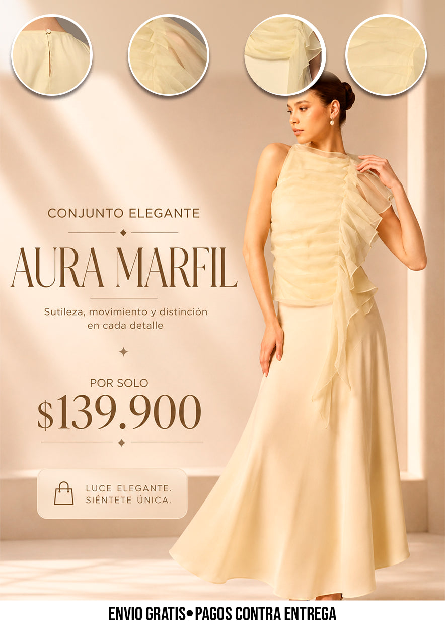 CONJUNTO ELEGANTE AURA MARFIL