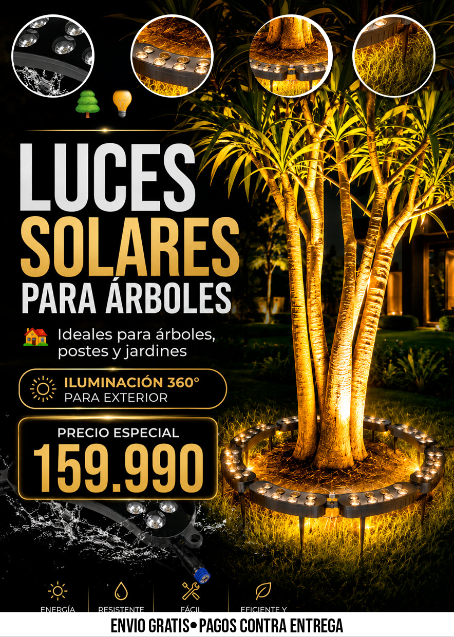LUCES SOLARES PARA ÁRBOLES