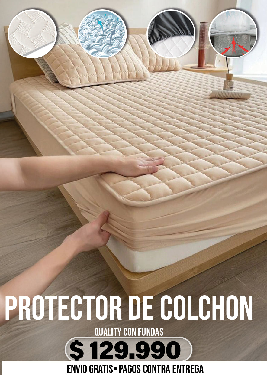 PROTECTOR DE COLCHON QUALITY CON FUNDAS