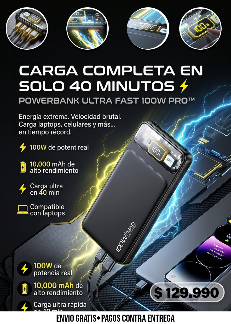 BATERÍA EXTERNA DE CARGA RÁPIDA DE 100 W