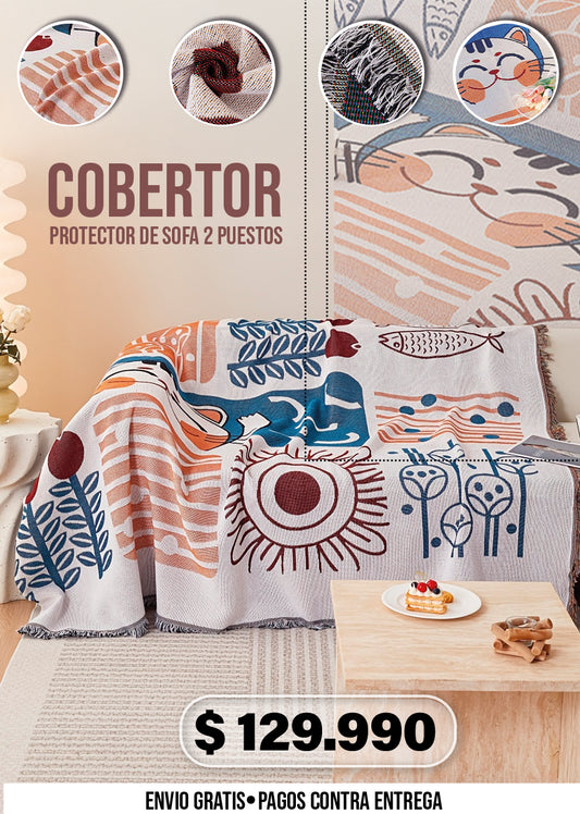 COBERTOR PROTECTOR DE SOFA 2 PUESTOS