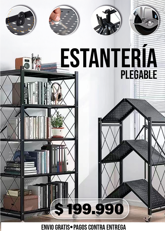 ESTANTERÍA PLEGABLE CON RUEDAS