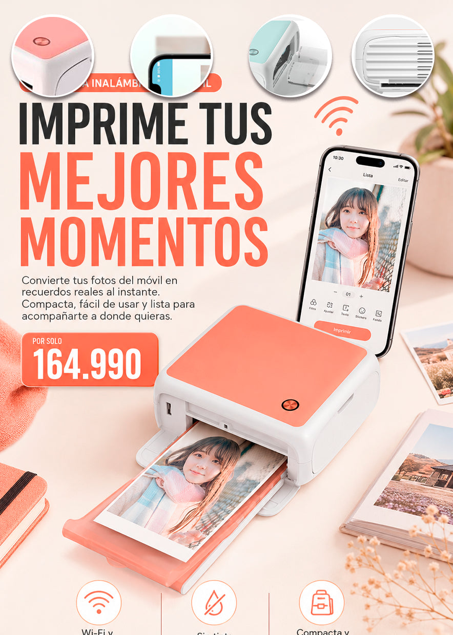 IMPRESORA DE FOTOS INALAMBRICA HD