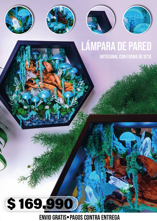 LÁMPARA DE PARED ARTESANAL CON FORMA DE SETA