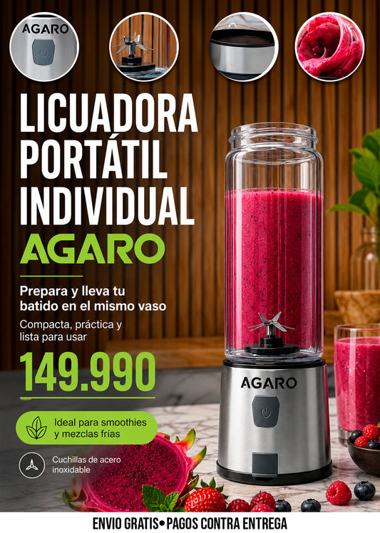 LICUADORA PORTÁTIL INDIVIDUAL AGARO