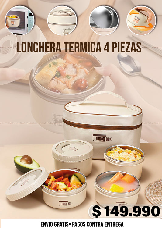 LONCHERA TERMICA 4 PIEZAS