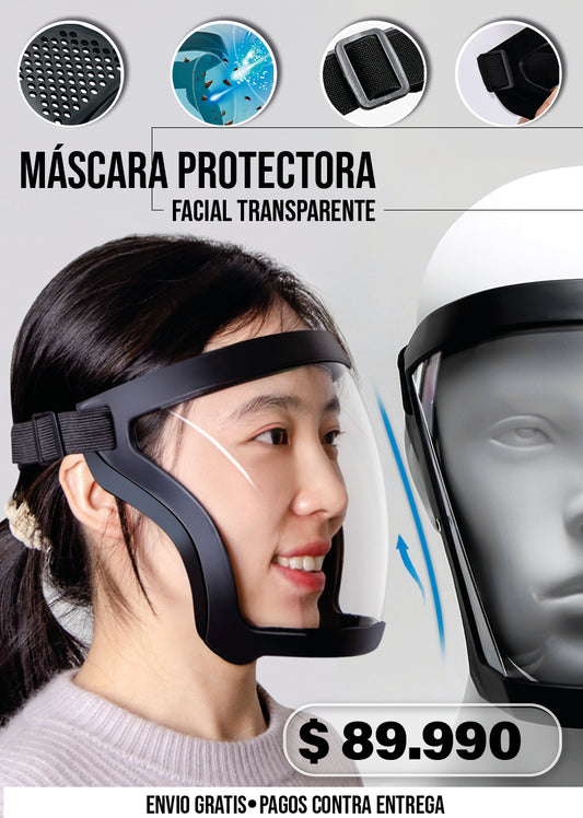 MÁSCARA PROTECTORA FACIAL TRANSPARENTE