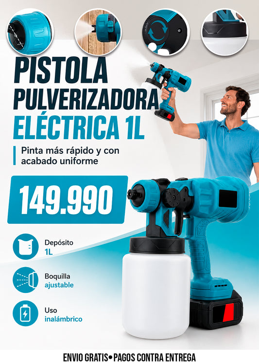 PISTOLA PULVERIZADORA ELÉCTRICA INALÁMBRICA 1L