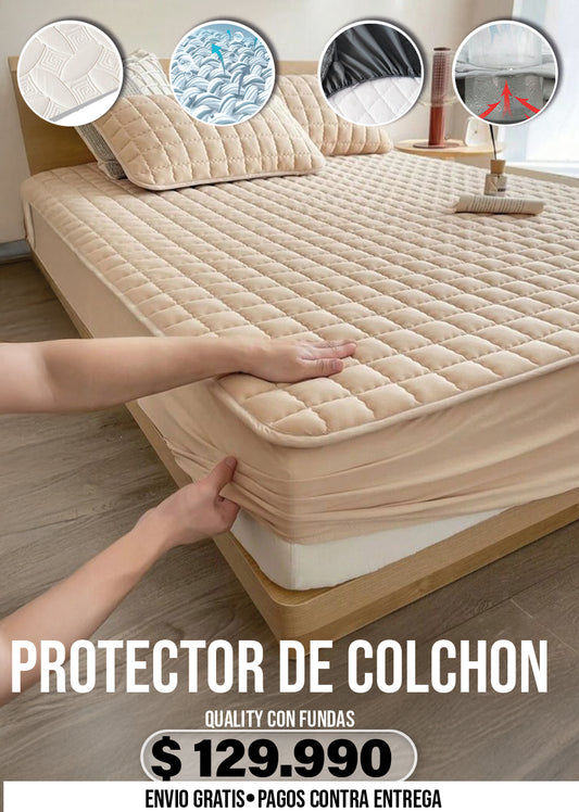 PROTECTOR DE COLCHON QUALITY CON FUNDAS