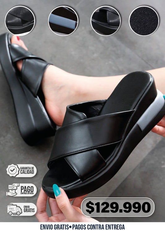 SANDALIAS DE CUÑA CRUZADAS