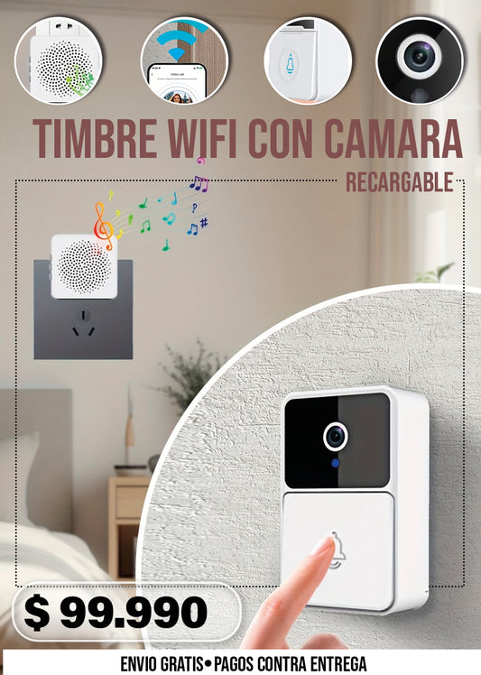 TIMBRE WIFI CON CAMARA RECARGABLE