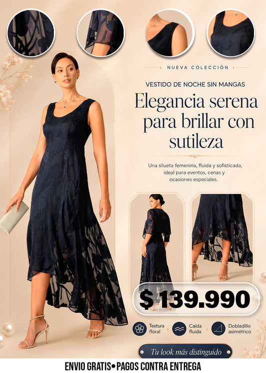 VESTIDO DE NOCHE SIN MANGAS