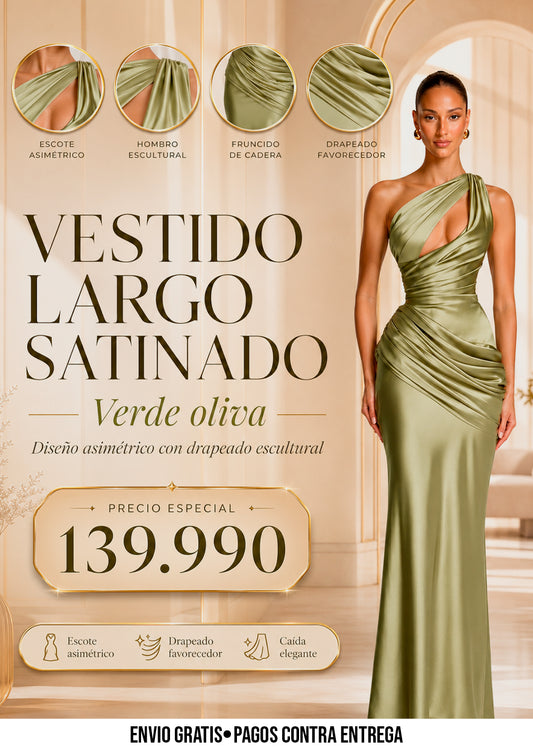 VESTIDO LARGO SATINADO