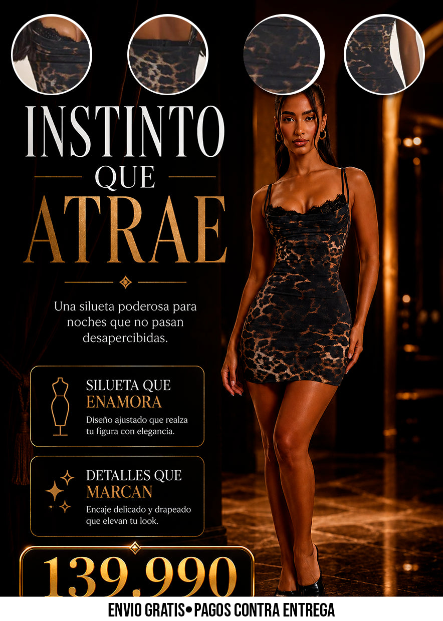 VESTIDO MINI FELINE NOIR